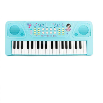 琴の子供の多机能のエレクトーンの子供の初心者の入门の女の子の1-3-6歳の女の子の音楽のピアノの37キーボードのエレクトーンのおもちゃんの充电する电源の空色